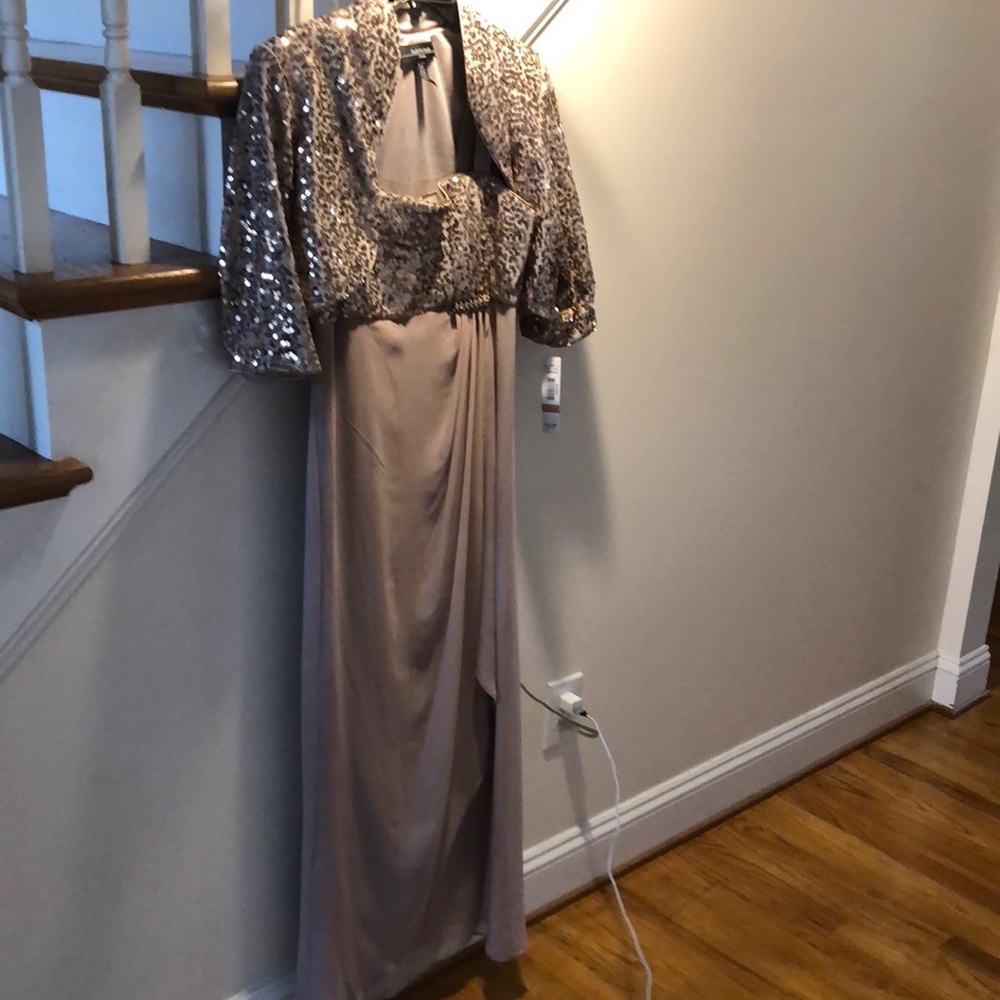 Mother of the Bride champagne and gold dress